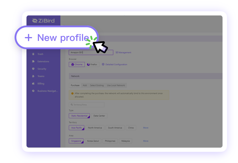 Step 1: Create completely separate browser profiles